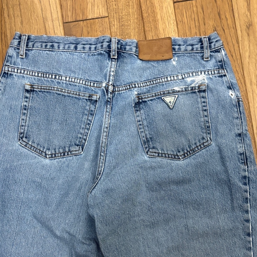 Vintage GUESS Men's Distressed Light Blue Denim Jeans - Picture 2 of 7